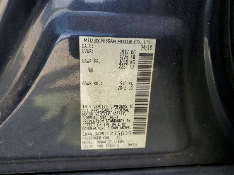 Aukcja sprzedaży 2018 Nissan Altima, vin: 1N4AL3AP9JC235639, numer aukcji: 62171066