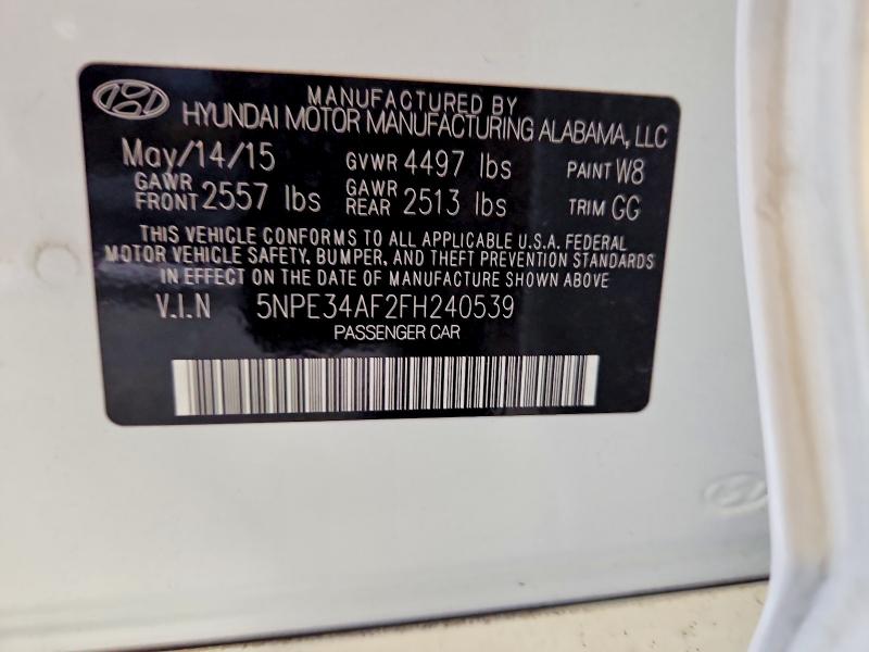 Aukcja sprzedaży 2015 Hyundai Sonata, vin: 5NPE34AF2FH240539, numer aukcji: 60239176