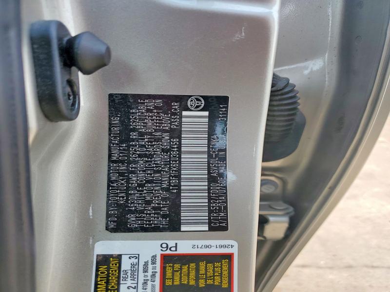 62823896 :رقم المزاد ، 4T1BF1FK6EU364456 vin ، 2014 Toyota Camry مزاد بيع