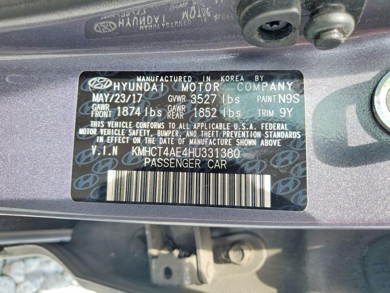 63292586 :رقم المزاد ، KMHCT4AE4HU331380 vin ، 2017 Hyundai Accent مزاد بيع