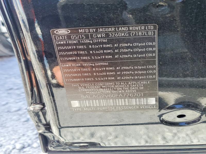 Продажа на аукционе авто 2015 Land Rover Lr4, vin: SALAG2V60FA776701, номер лота: 61432906