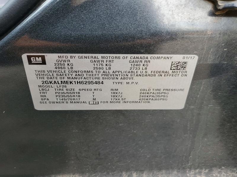 Продаж на аукціоні авто 2017 Gmc Terrain, vin: 2GKALMEK1H6295484, номер лоту: 61368016