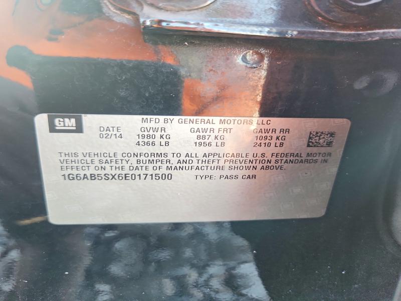 2014 Cadillac Ats მანქანა იყიდება აუქციონზე, vin: 1G6AB5SX6E0171500, აუქციონის ნომერი: 59078646