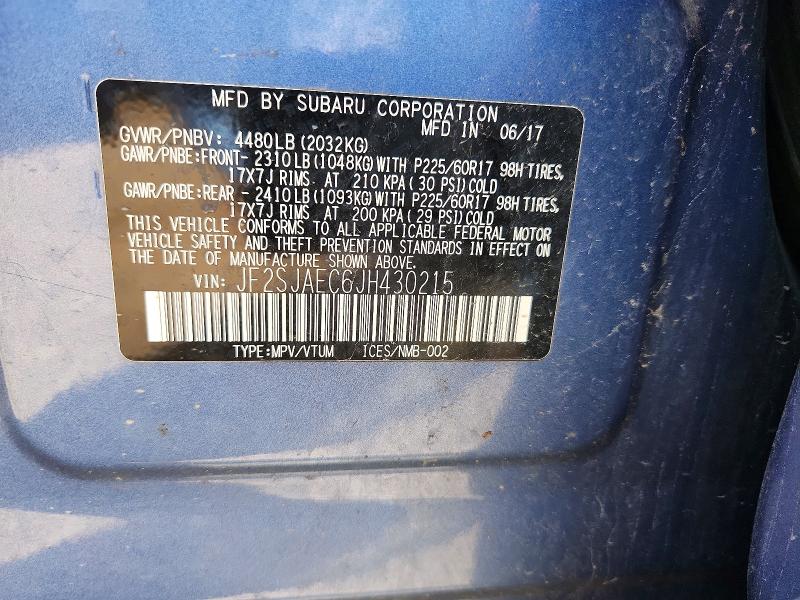 Aukcja sprzedaży 2018 Subaru Forester, vin: JF2SJAEC6JH430215, numer aukcji: 62008586