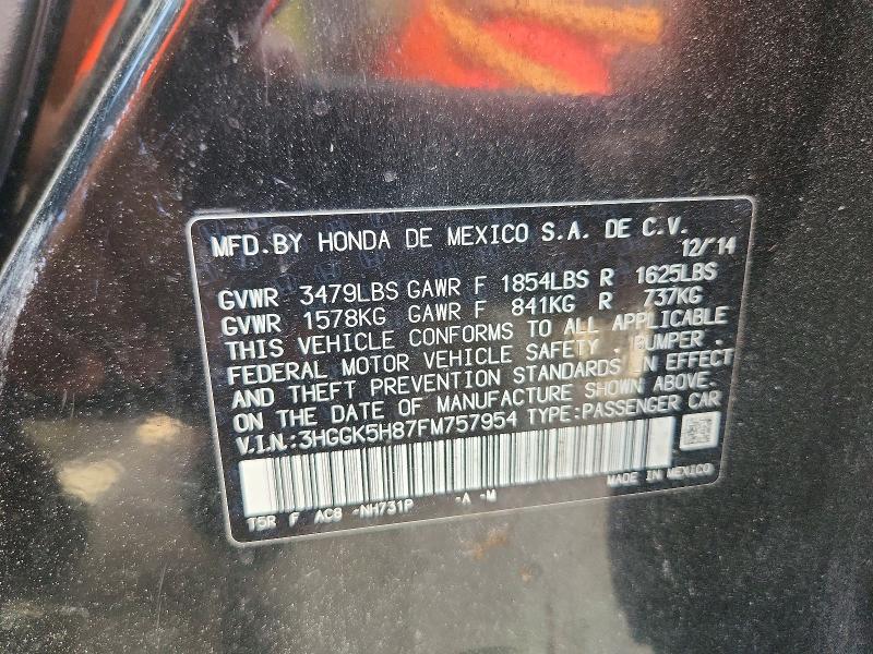 Продаж на аукціоні авто 2015 Honda Fit, vin: 3HGGK5H87FM757954, номер лоту: 61420756