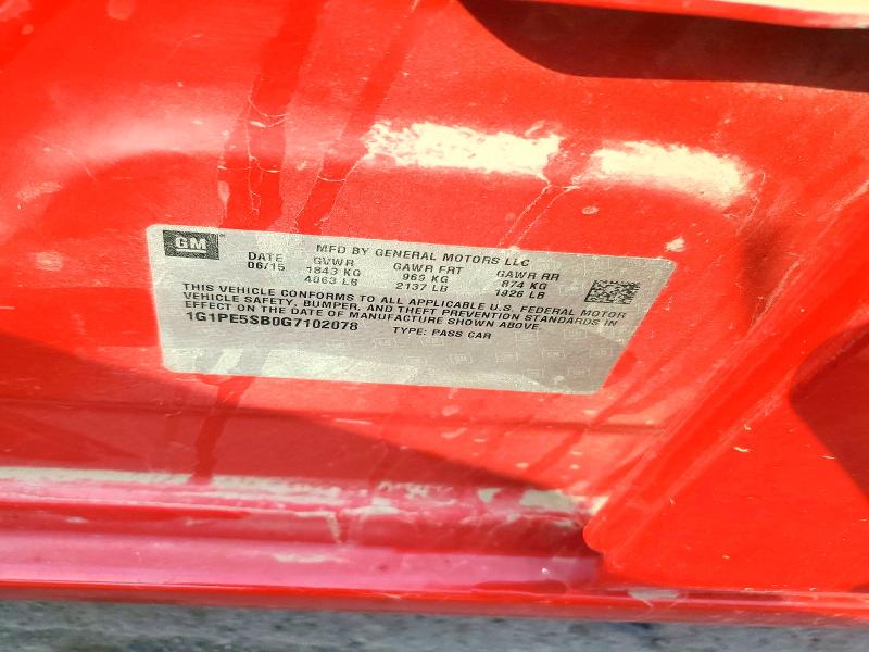2016 Chevrolet Cruze Limited მანქანა იყიდება აუქციონზე, vin: 1G1PE5SB0G7102078, აუქციონის ნომერი: 60210936