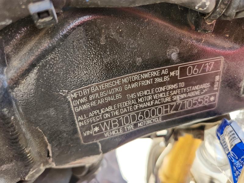 Продажа на аукционе авто 2017 Bmw S 1000, vin: WB10D6000HZ710558, номер лота: 54794636