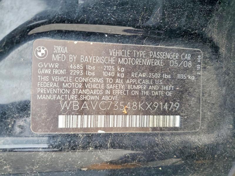 Продажа на аукционе авто 2008 Bmw 328, vin: WBAVC73548KX91479, номер лота: 60555756