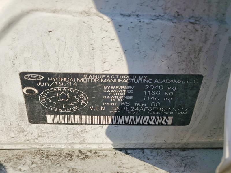 62469576 :رقم المزاد ، 5NPE24AF6FH023577 vin ، 2015 Hyundai Sonata مزاد بيع