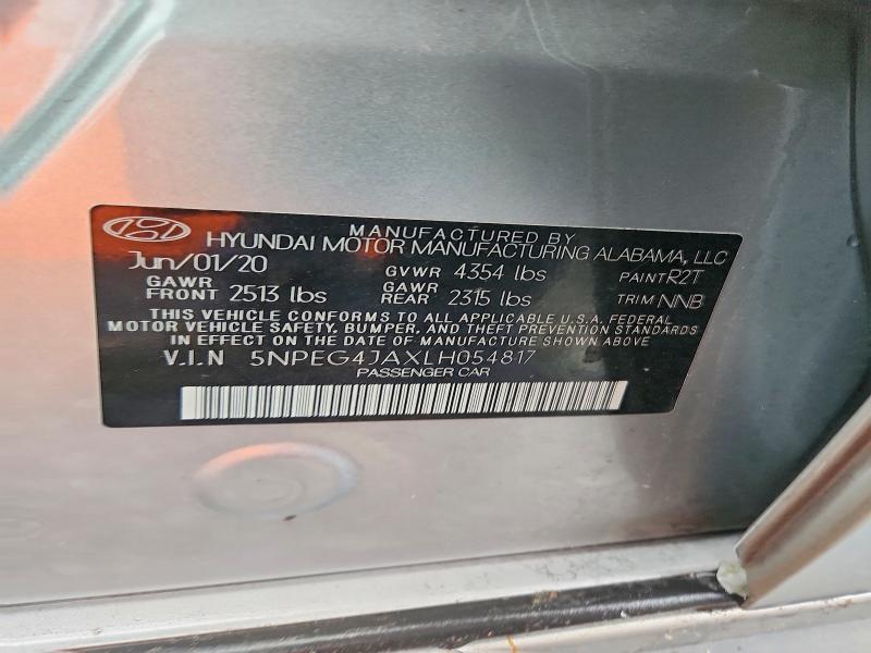 Aukcja sprzedaży 2020 Hyundai Sonata, vin: 5NPEG4JAXLH054817, numer aukcji: 60447456