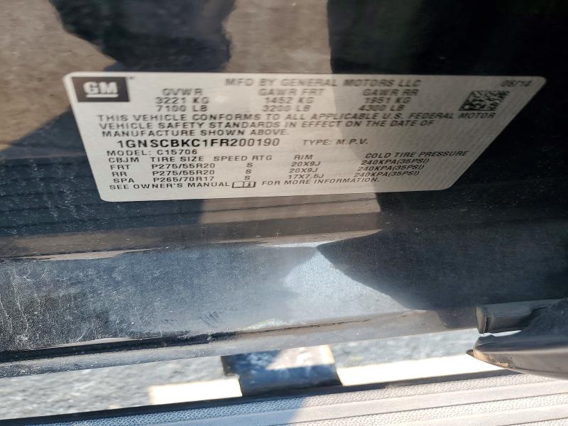 Aukcja sprzedaży 2015 Chevrolet Tahoe, vin: 1GNSCBKC1FR200190, numer aukcji: 63050706