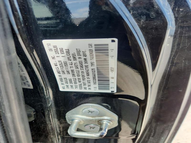 61818396 :رقم المزاد ، 1HGCS2B86AA010275 vin ، 2010 Honda Accord مزاد بيع