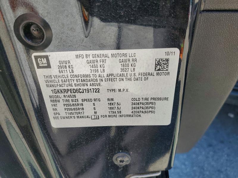 Aukcja sprzedaży 2012 Gmc Acadia, vin: 1GKKRPED6CJ191722, numer aukcji: 60082636