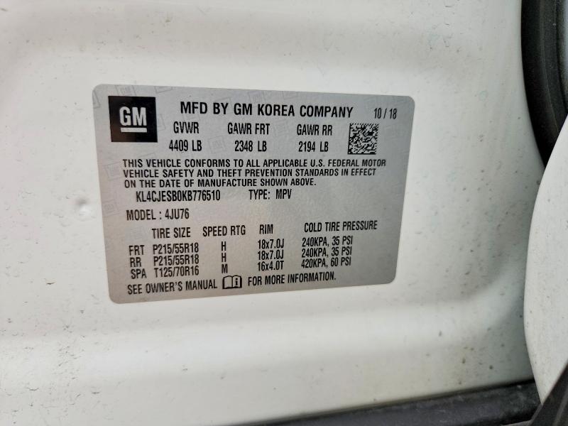Продаж на аукціоні авто 2019 Buick Encore, vin: KL4CJESB0KB776510, номер лоту: 62901896