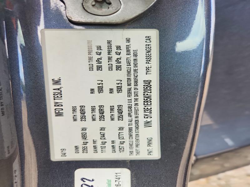 Aukcja sprzedaży 2019 Tesla Model 3, vin: 5YJ3E1EB5KF205848, numer aukcji: 59861216