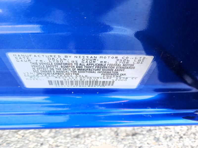 61777946 :رقم المزاد ، 3N1CN7AP8HL801750 vin ، 2017 Nissan Versa مزاد بيع