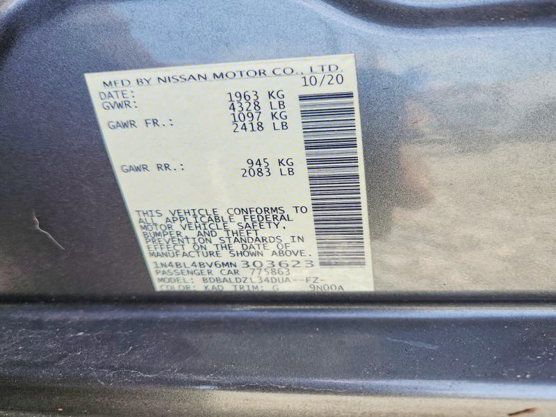 60659336 :رقم المزاد ، 1N4BL4BV6MN303623 vin ، 2021 Nissan Altima مزاد بيع
