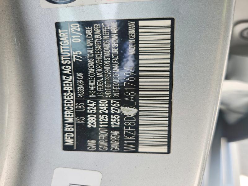 Продаж на аукціоні авто 2020 Mercedes-benz E, vin: W1KZF8DB5LA817694, номер лоту: 63000176