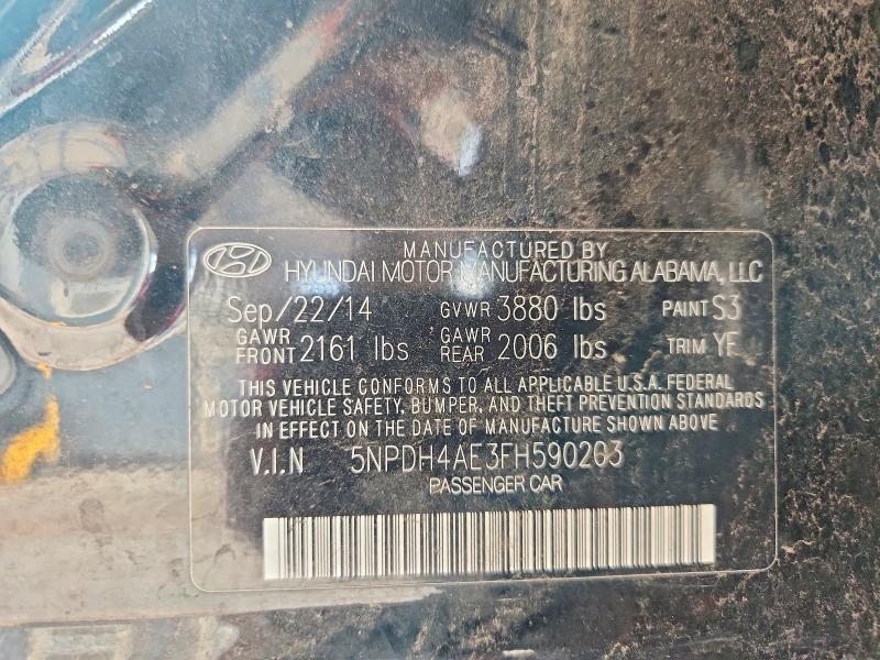 Aukcja sprzedaży 2015 Hyundai Elantra, vin: 5NPDH4AE3FH590203, numer aukcji: 61091206