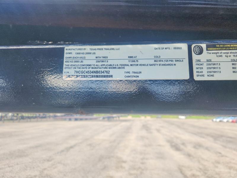 Продаж на аукціоні авто 2022 Texas Pride Trailers, vin: 7HCGC4535NB036570, номер лоту: 61019596