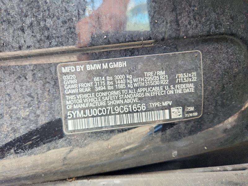 Продаж на аукціоні авто 2020 Bmw X5, vin: 5YMJU0C07L9C61656, номер лоту: 60833056