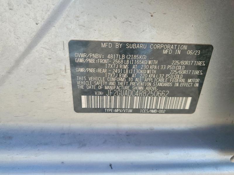 Продажа на аукционе авто 2024 Subaru Crosstrek, vin: JF2GUADC4R8250662, номер лота: 59818166