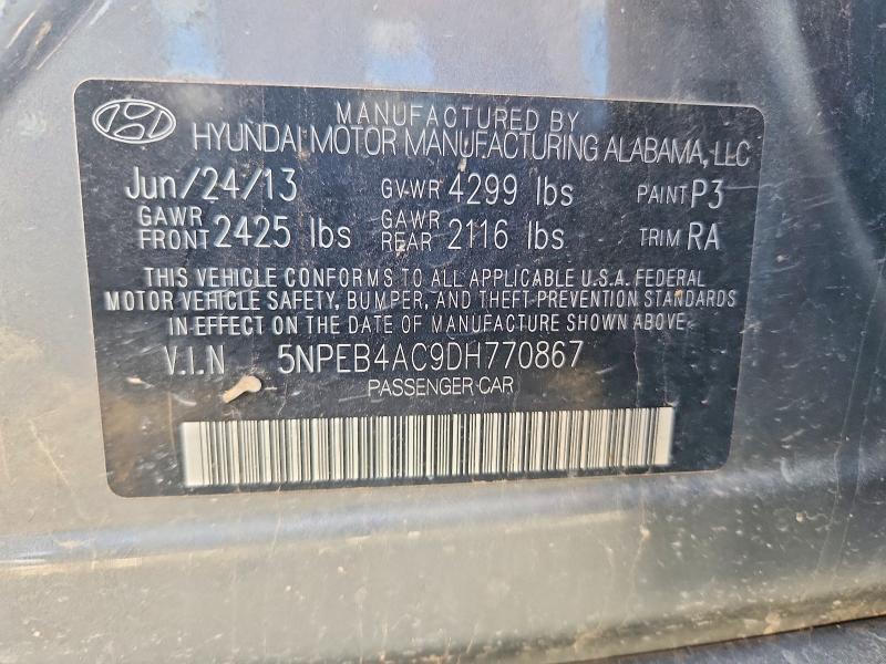 Aukcja sprzedaży 2013 Hyundai Sonata, vin: 5NPEB4AC9DH770867, numer aukcji: 60953726