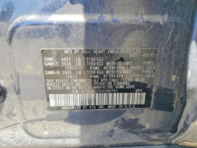 Продаж на аукціоні авто 2017 Subaru Outback, vin: 4S4BSACC5H3380781, номер лоту: 59286106