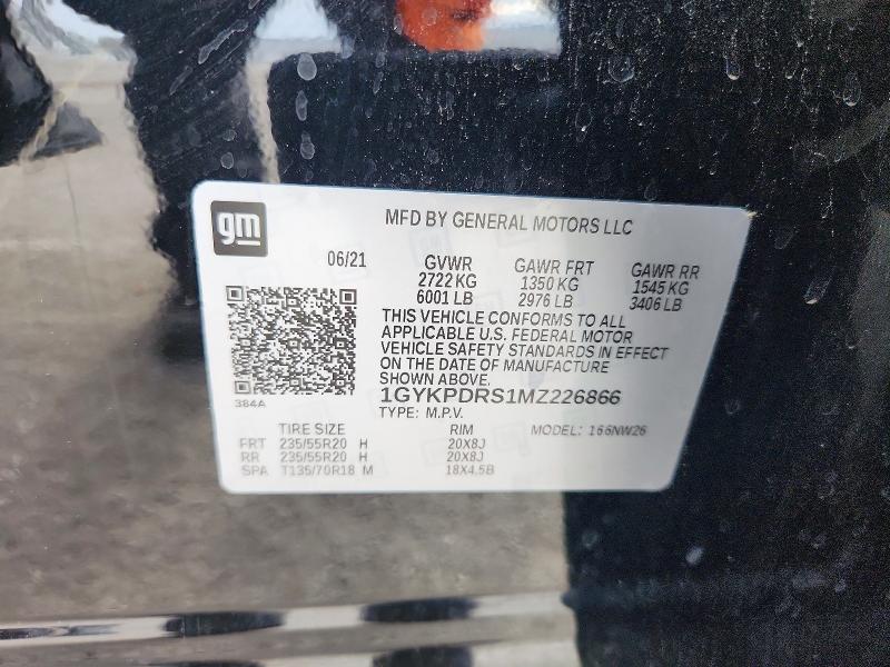 Продаж на аукціоні авто 2021 Cadillac Xt6, vin: 1GYKPDRS1MZ226866, номер лоту: 60210156