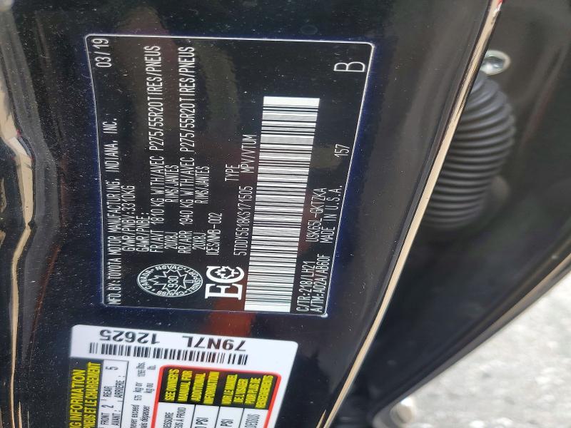 Aukcja sprzedaży 2019 Toyota Sequoia, vin: 5TDDY5G18KS171505, numer aukcji: 61919056