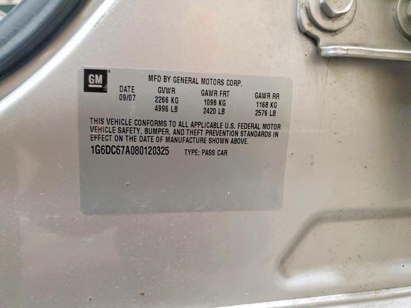61280256 :رقم المزاد ، 1G6DC67A080120325 vin ، 2008 Cadillac Sts مزاد بيع