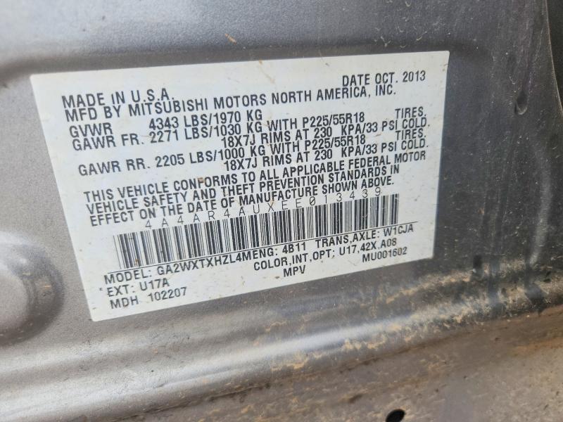 60658136 :رقم المزاد ، 4A4AR4AUXEE013439 vin ، 2014 Mitsubishi Outlander Sport مزاد بيع
