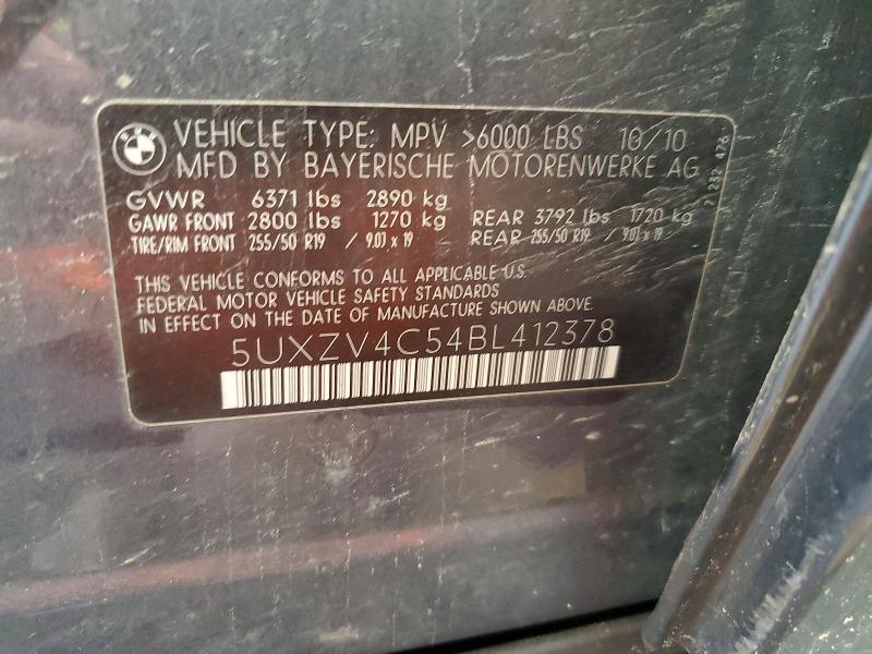 61810186 :رقم المزاد ، 5UXZV4C54BL412378 vin ، 2011 Bmw X5 مزاد بيع