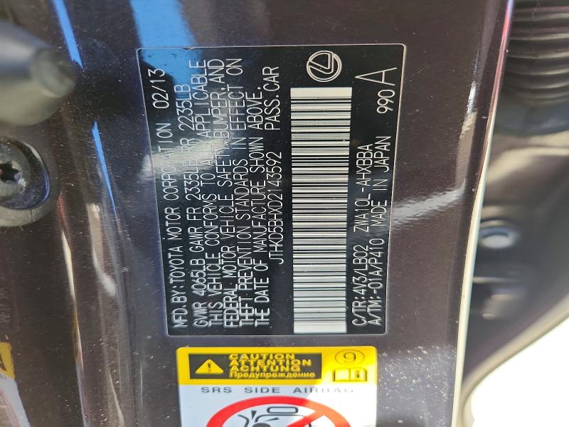 Aukcja sprzedaży 2013 Lexus Ct, vin: JTHKD5BHXD2143592, numer aukcji: 60857366