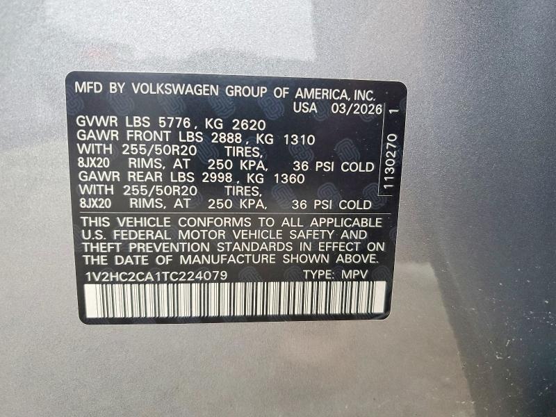 Продаж на аукціоні авто 2026 Volkswagen Atlas Cross Sport, vin: 1V2HC2CA1TC224079, номер лоту: 59786266