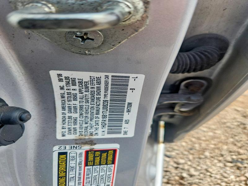 Aukcja sprzedaży 2007 Honda Civic, vin: 1HGFA16817L008239, numer aukcji: 62260346