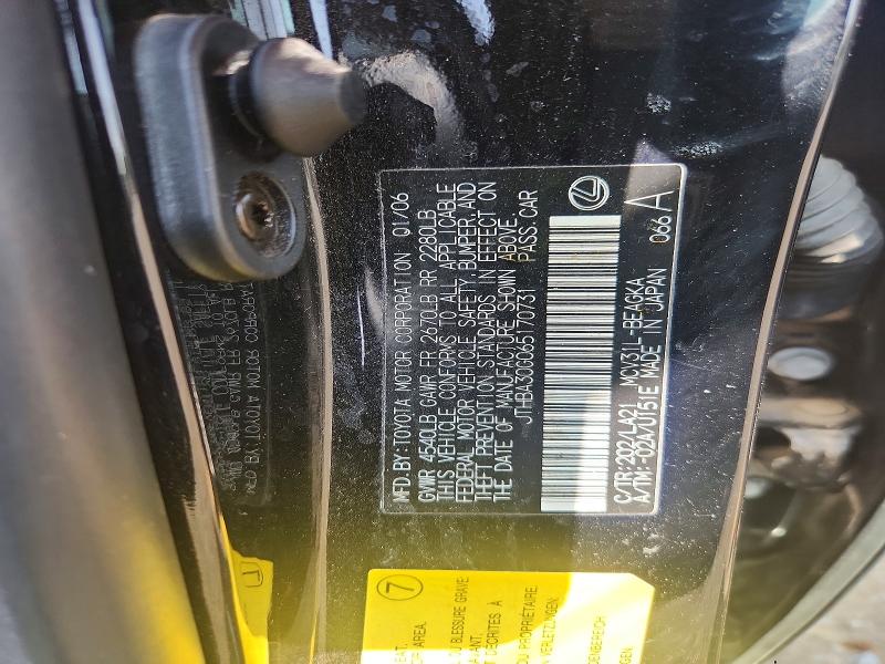 Aukcja sprzedaży 2006 Lexus Es, vin: JTHBA30G065170731, numer aukcji: 62617336