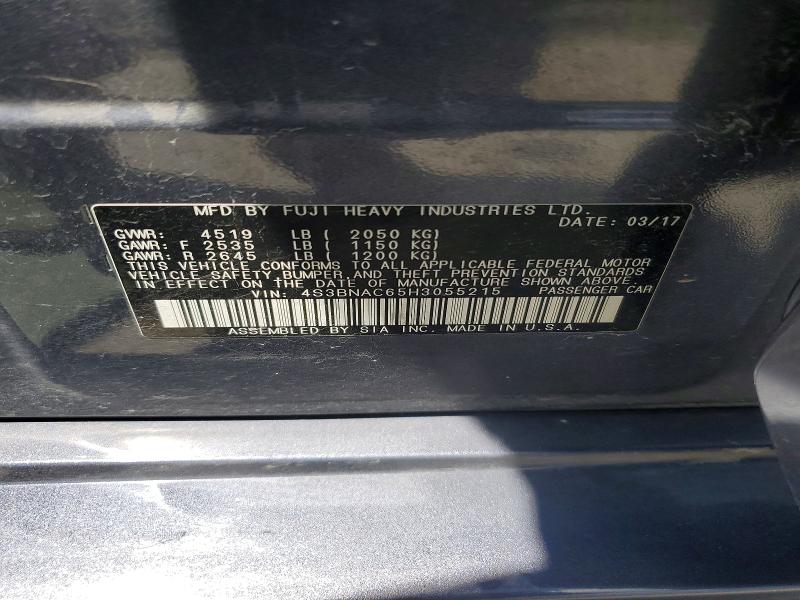 Aukcja sprzedaży 2017 Subaru Legacy, vin: 4S3BNAC65H3055215, numer aukcji: 59833366