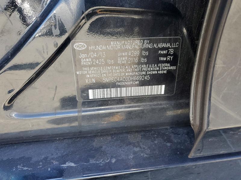 60518076 :رقم المزاد ، 5NPEC4AC0DH669245 vin ، 2013 Hyundai Sonata مزاد بيع