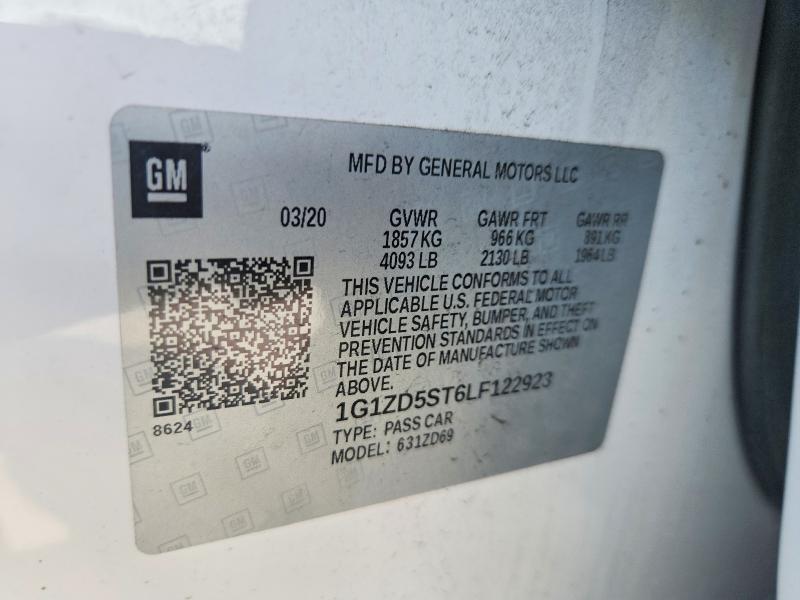 Продажа на аукционе авто 2020 Chevrolet Malibu, vin: 1G1ZD5ST6LF122923, номер лота: 62296266