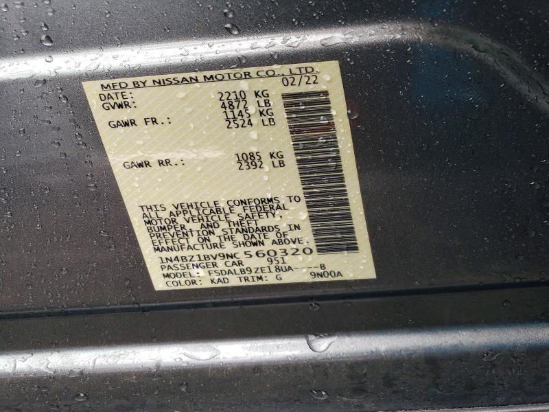 Aukcja sprzedaży 2022 Nissan Leaf, vin: 1N4BZ1BV9NC560320, numer aukcji: 62238266