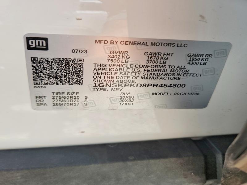 Продаж на аукціоні авто 2023 Chevrolet Tahoe, vin: 1GNSKPKD8PR454800, номер лоту: 59897546