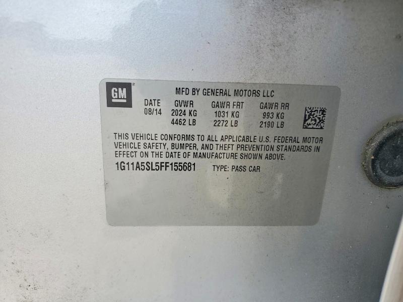 Aukcja sprzedaży 2015 Chevrolet Malibu, vin: 1G11A5SL5FF155681, numer aukcji: 61358786