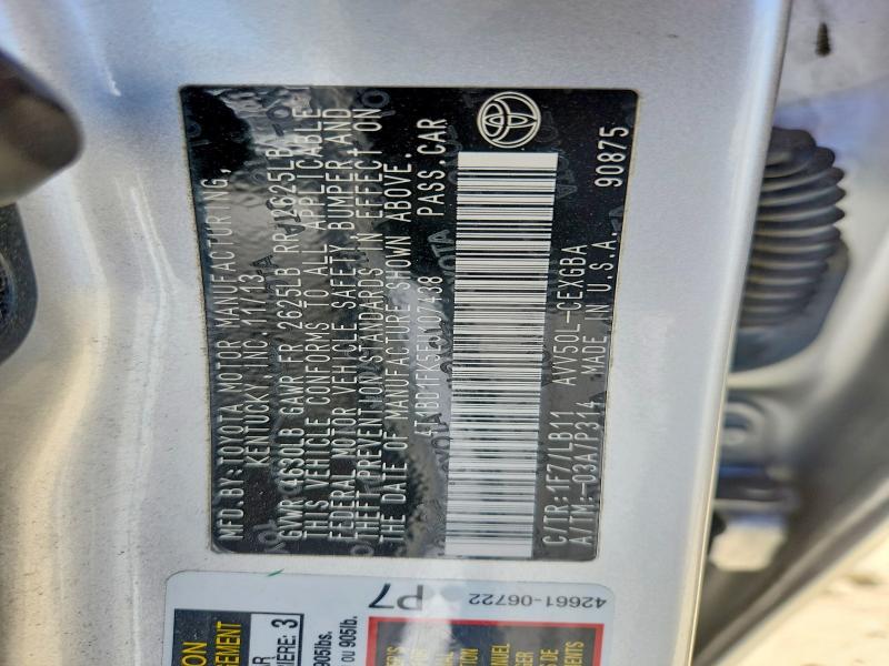 60253176 :رقم المزاد ، 4T1BD1FK5EU107438 vin ، 2014 Toyota Camry Hybrid مزاد بيع