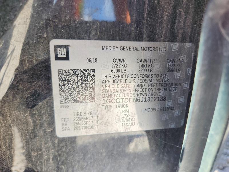 Продажа на аукционе авто 2018 Chevrolet Colorado, vin: 1GCGTDEN6J1312188, номер лота: 59396806