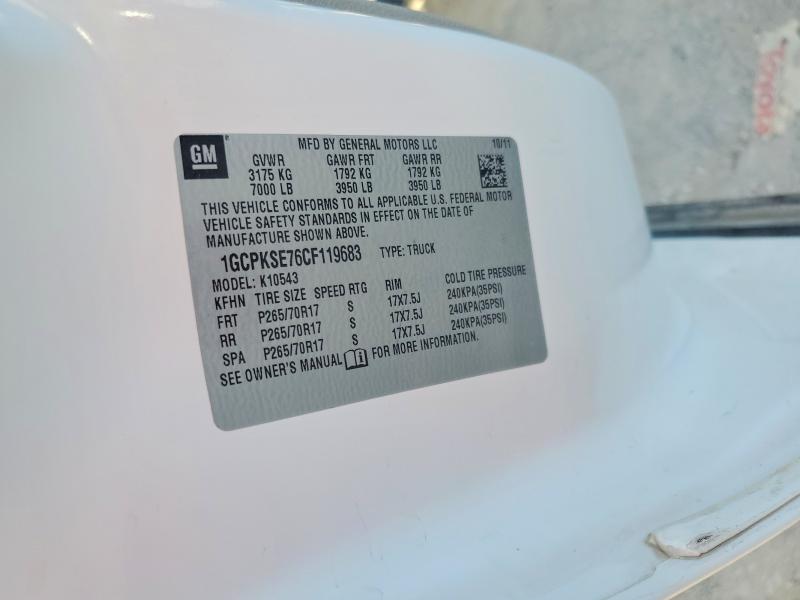 2012 Chevrolet Silverado მანქანა იყიდება აუქციონზე, vin: 1GCPKSE76CF119683, აუქციონის ნომერი: 62673546