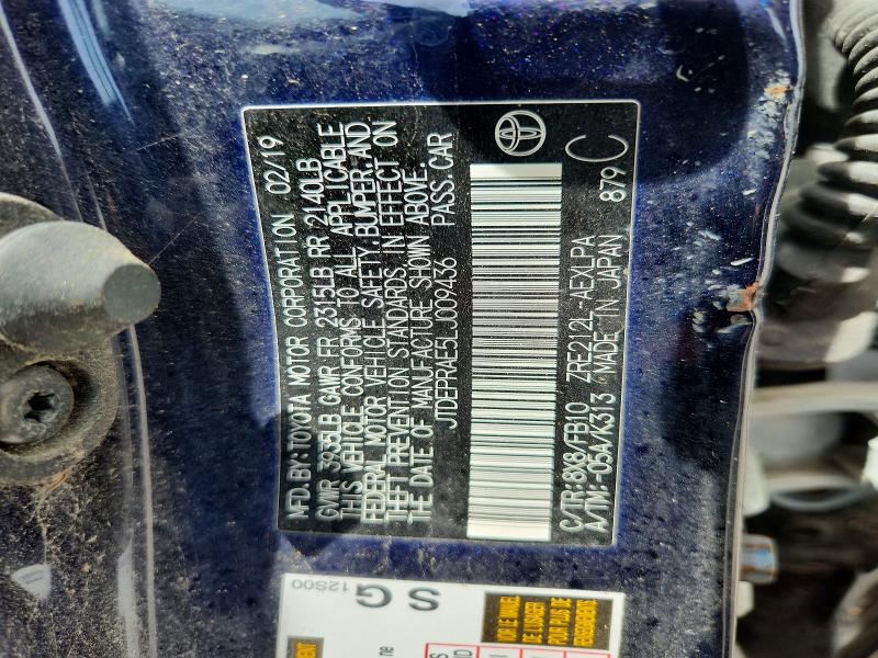 2020 Toyota Corolla მანქანა იყიდება აუქციონზე, vin: JTDEPRAE5LJ009436, აუქციონის ნომერი: 61994866