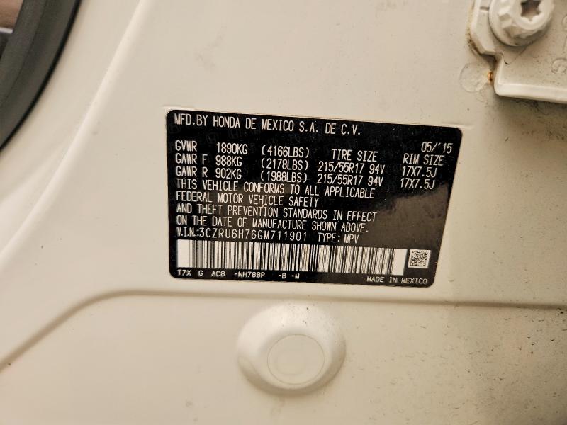 61143236 :رقم المزاد ، 3CZRU6H76GM711901 vin ، 2016 Honda Hr-v مزاد بيع