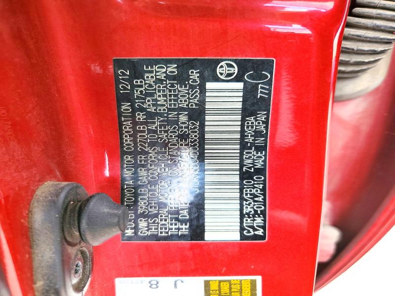 Продажа на аукционе авто 2013 Toyota Prius, vin: JTDKN3DU4D0338032, номер лота: 60396516