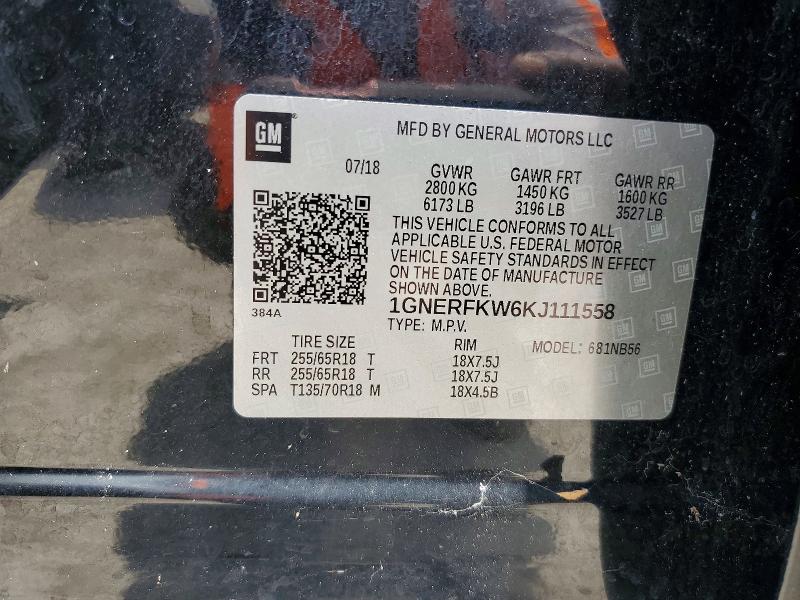 Aukcja sprzedaży 2019 Chevrolet Traverse, vin: 1GNERFKW6KJ111558, numer aukcji: 59276056